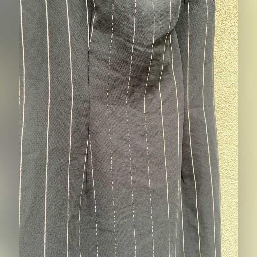 Black Halo Vince Sheath Dress Black White Pinstripe - Picture 4 of 4